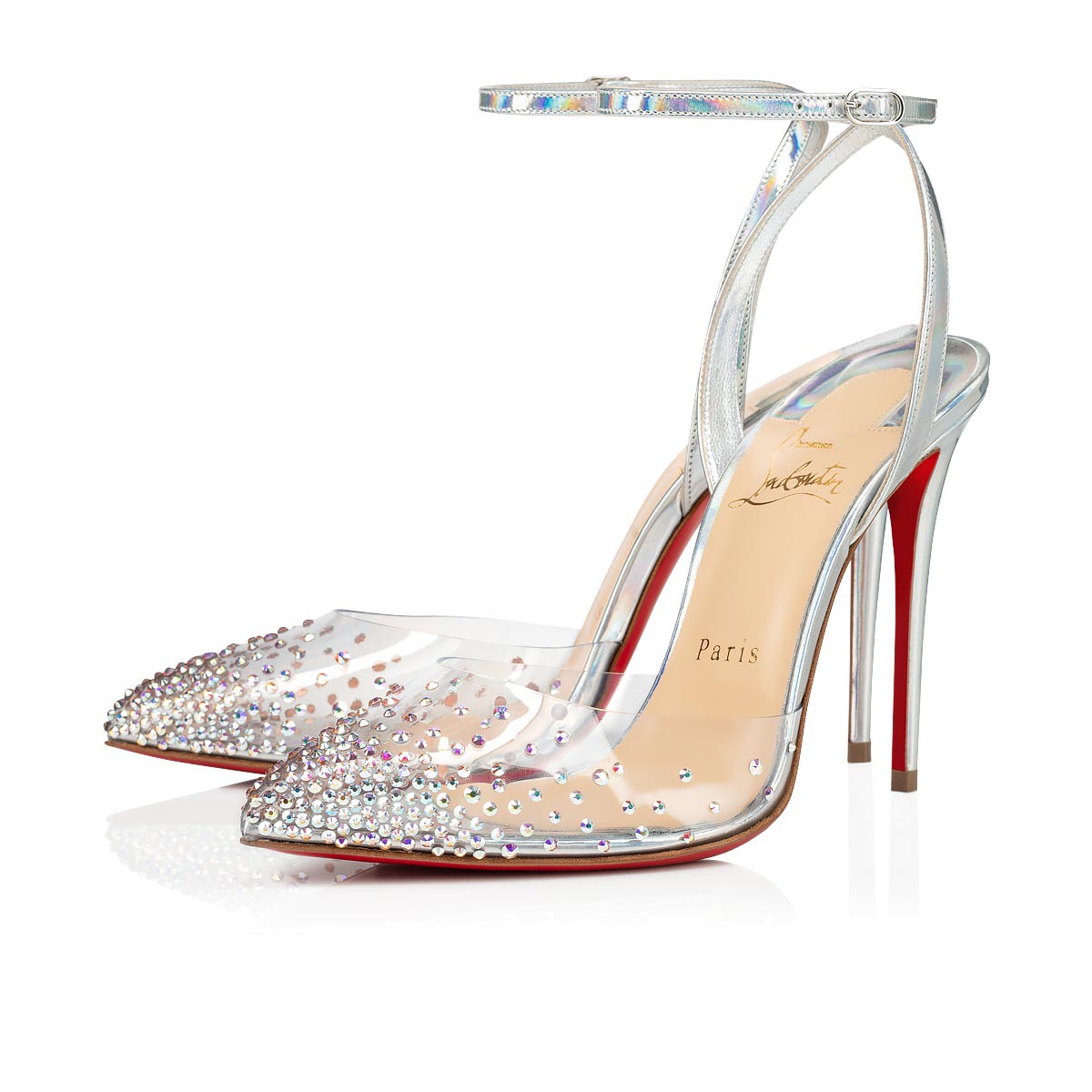 christian louboutin silver boots